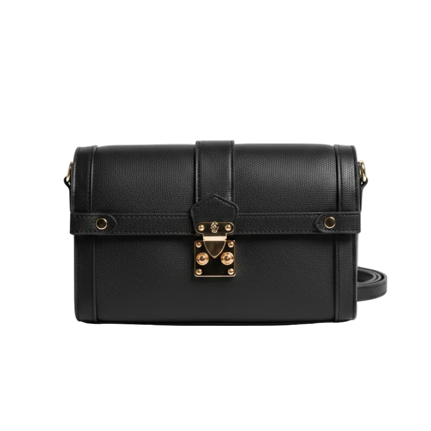 Borsa a Spalla Nera Elegante con Tracolla | Borsa Donna Raffinata