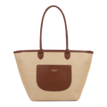 Borsa Grande Elegante | Borsa Tote in Paglia Stampata da Donna