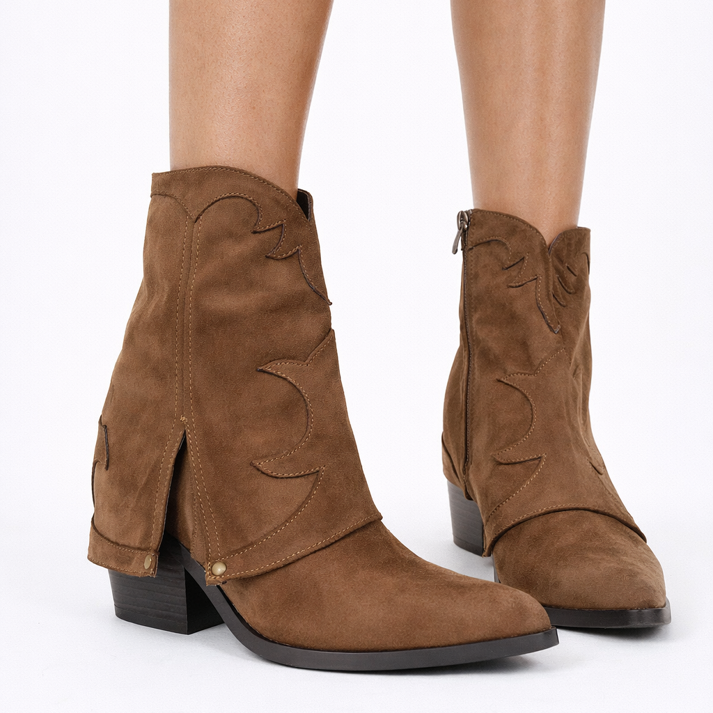 Stivali Texani Donna Marroni | Camperos Eleganti con Tacco
