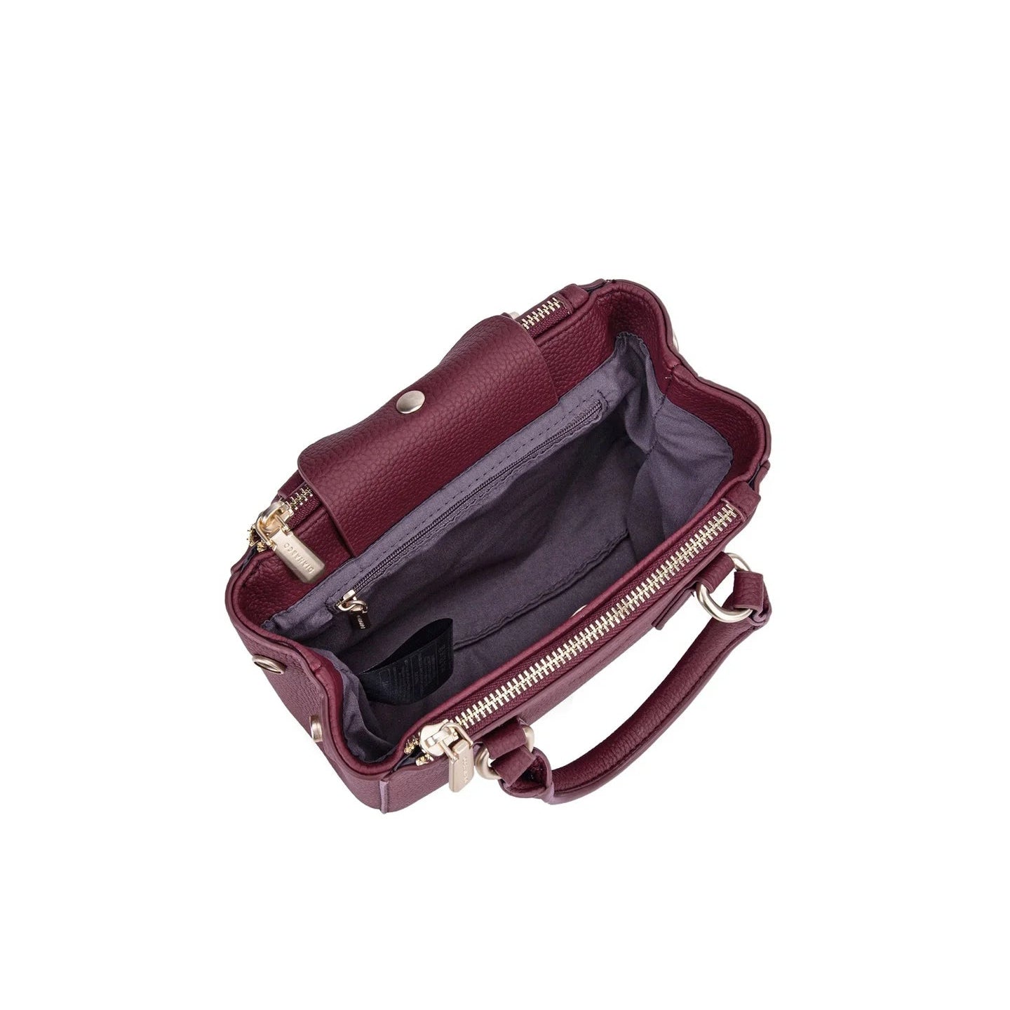 Borsa a Mano Bordeaux-Nera  con Tracolla Rimovibile | Borsa Elegante Donna