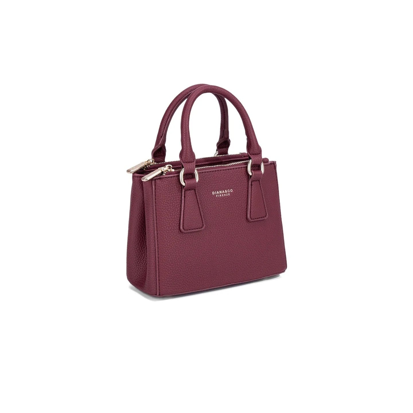 Borsa a Mano Bordeaux-Nera  con Tracolla Rimovibile | Borsa Elegante Donna