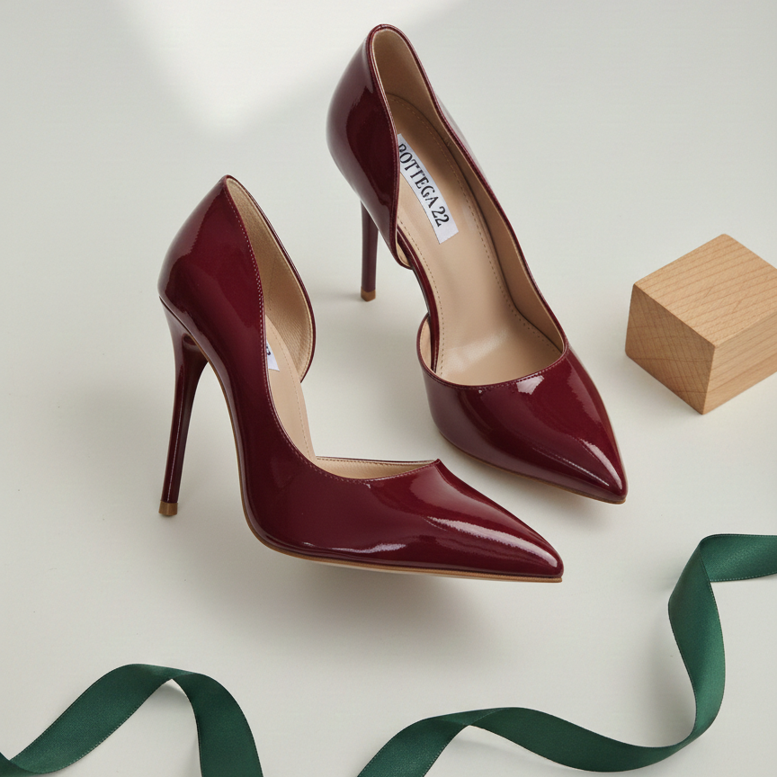 Décolleté Donna Wine Lucido con Tacco Alto – Laura