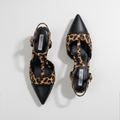 Décolleté Slingback Animalier Donna con Tacco Elegante