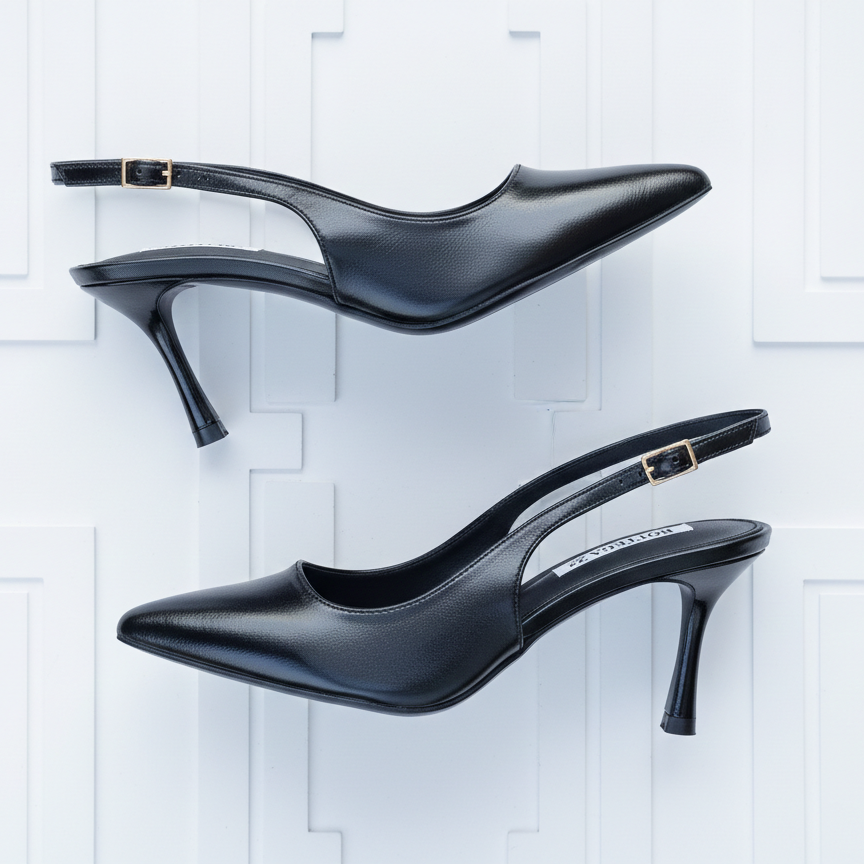 Décolleté Slingback Nere con Perle Donna – Tacco Elegante