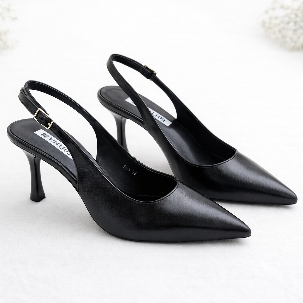 Décolleté Slingback Nere con Perle Donna – Tacco Elegante