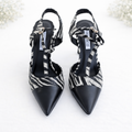 Décolleté Slingback Zebra Donna con Tacco Elegante