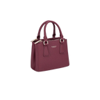 Borsa a Mano Bordeaux-Nera  con Tracolla Rimovibile | Borsa Elegante Donna