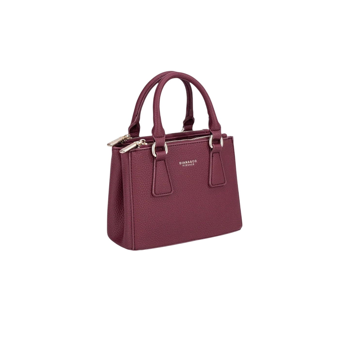 Borsa a Mano Bordeaux-Nera  con Tracolla Rimovibile | Borsa Elegante Donna