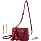 Borsa a Mano Bordeaux-Nera  con Tracolla Rimovibile | Borsa Elegante Donna