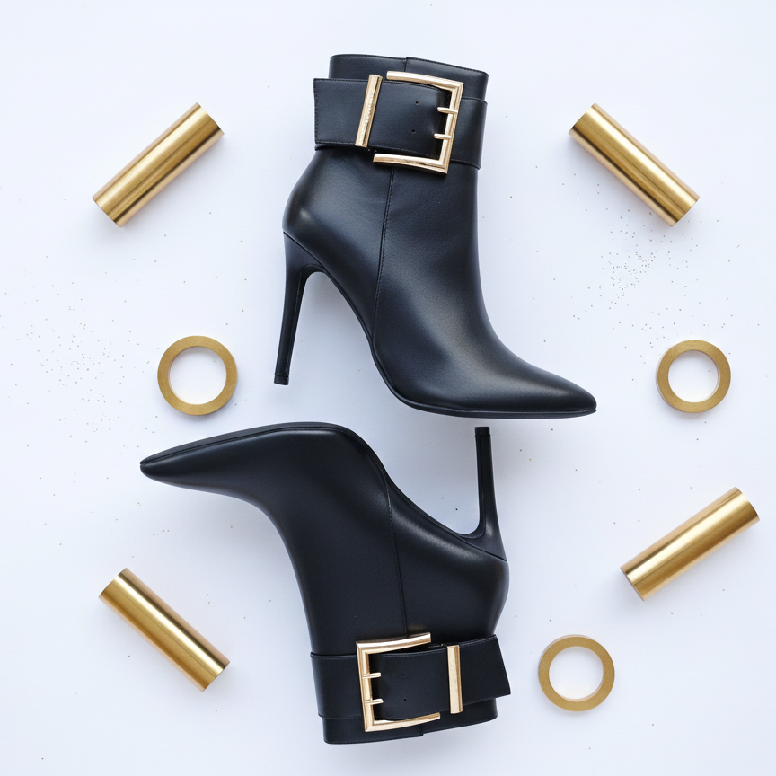 Stivaletto Nero Donna Elegante | Tronchetto con Tacco Moderno